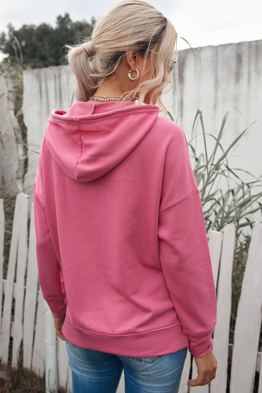 Outfit Flow - Drop Shoulder Hoodie with Slit