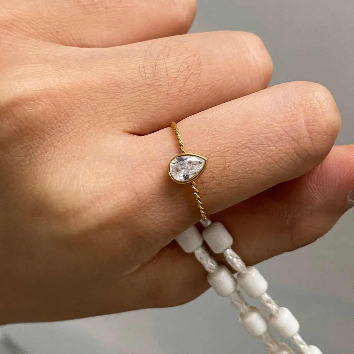 3 Piece Stainless Steel Rhinestone Sunburst Crown Ring OutfitFlow