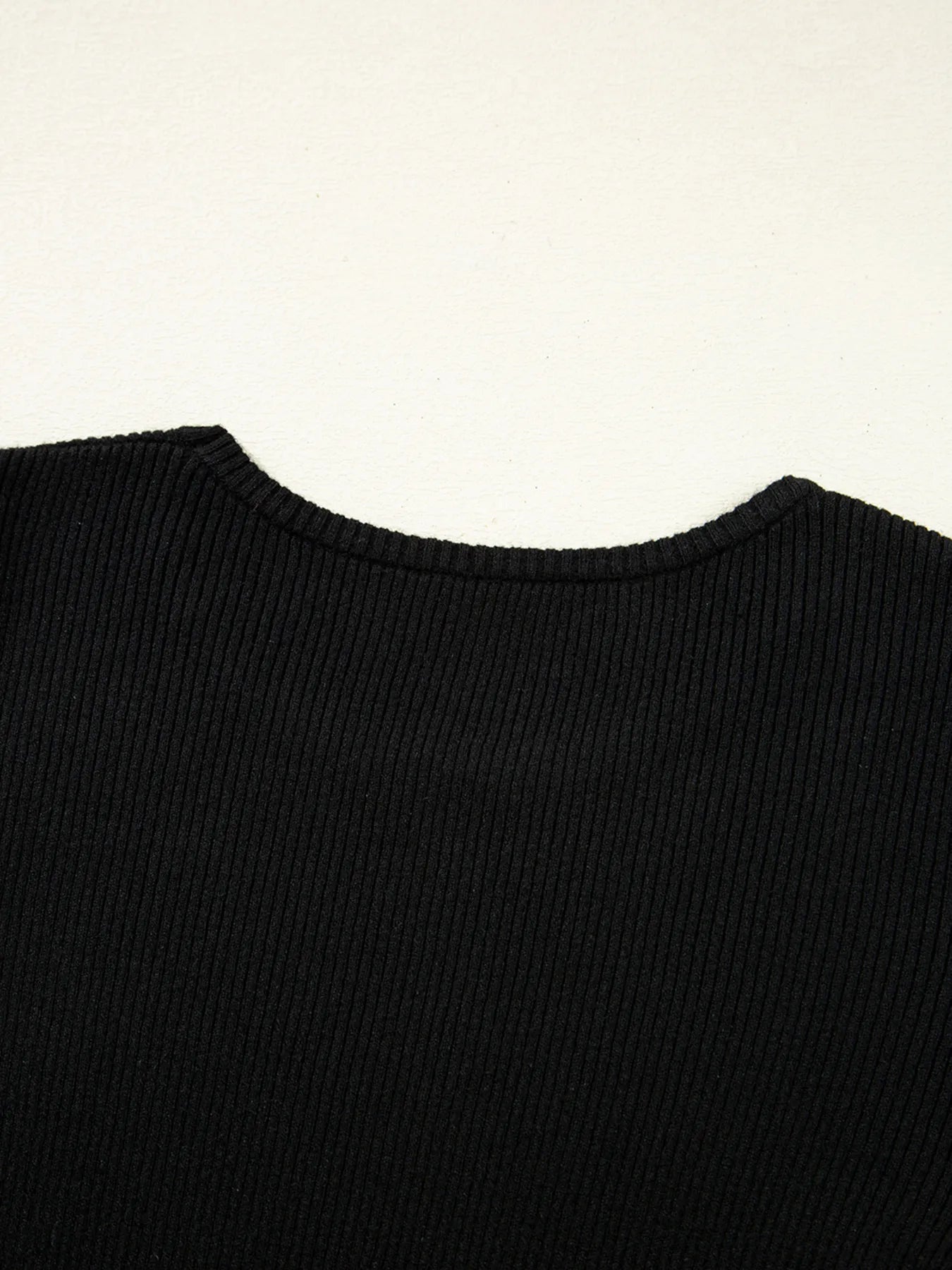 Ribbed Knit Cold Shoulder Sweater OutfitFlow