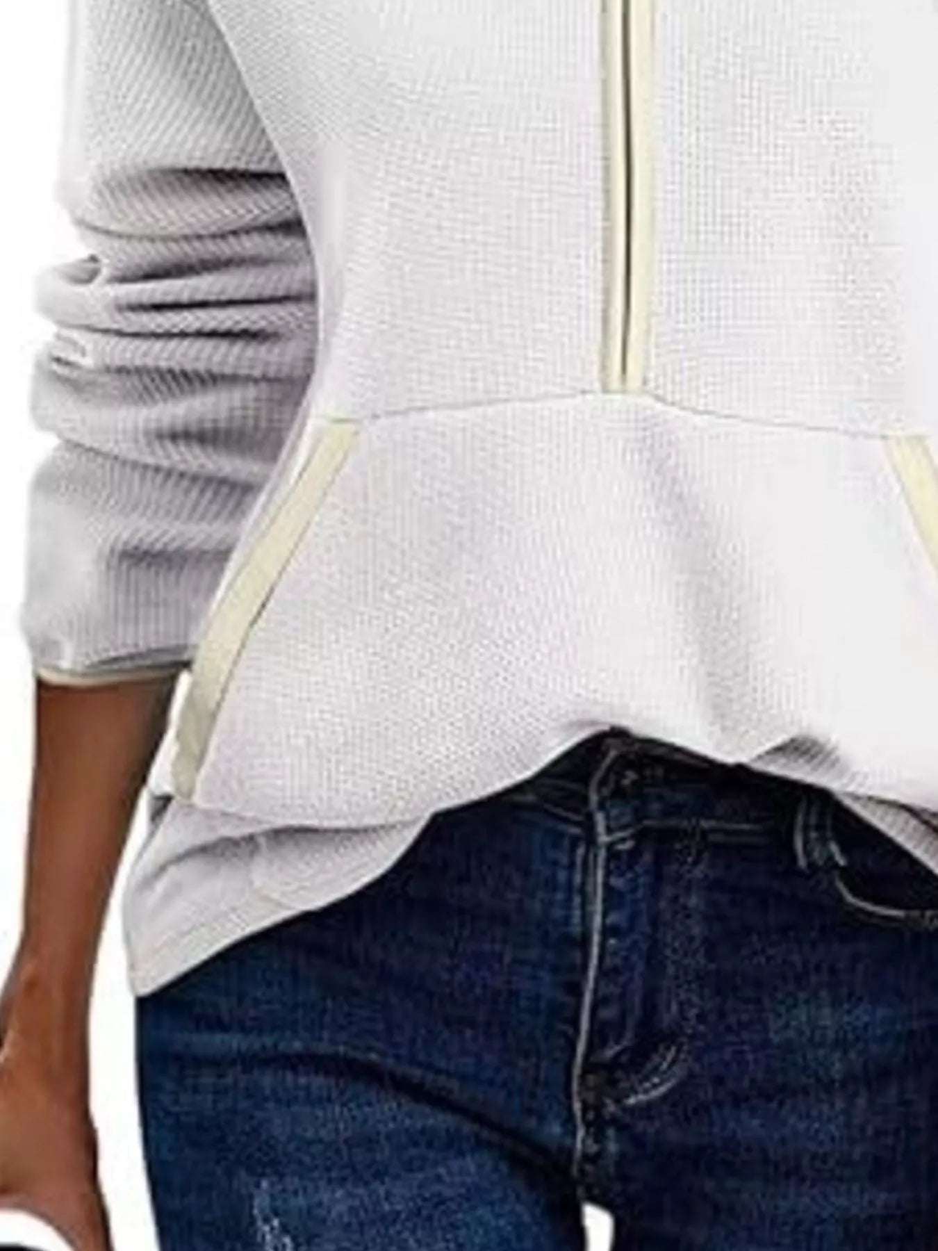Half Zip Dropped Shoulder Sweatshirt OutfitFlow