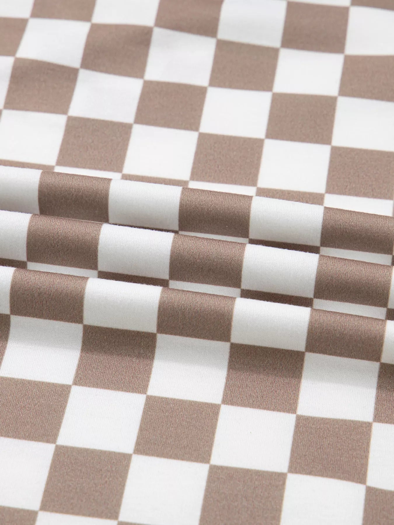 Checkered Pattern Oversized Drawstring Hoodie OutfitFlow