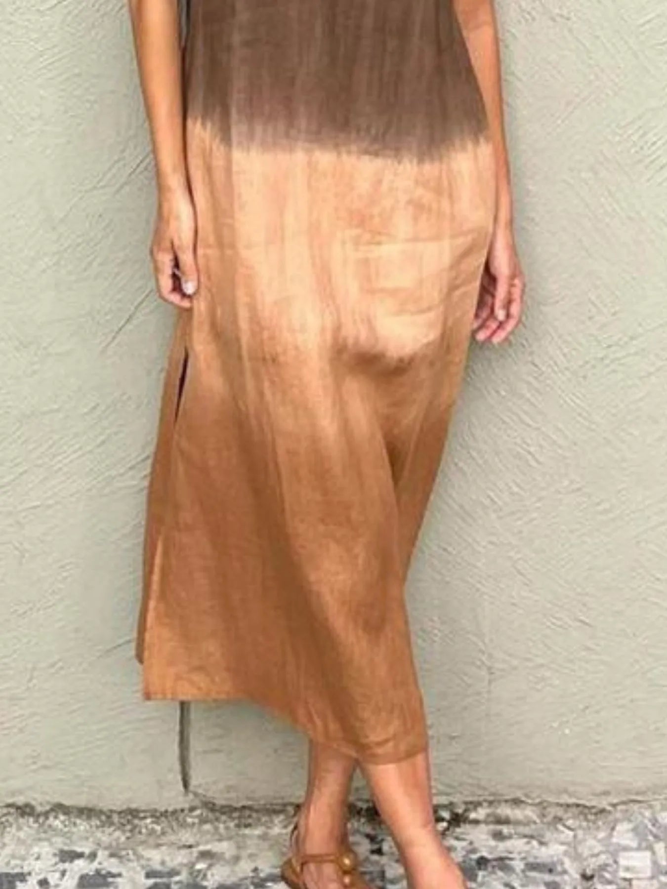 Full Size Sleeveless Gradient Tank Midi Dress Plus Size OutfitFlow