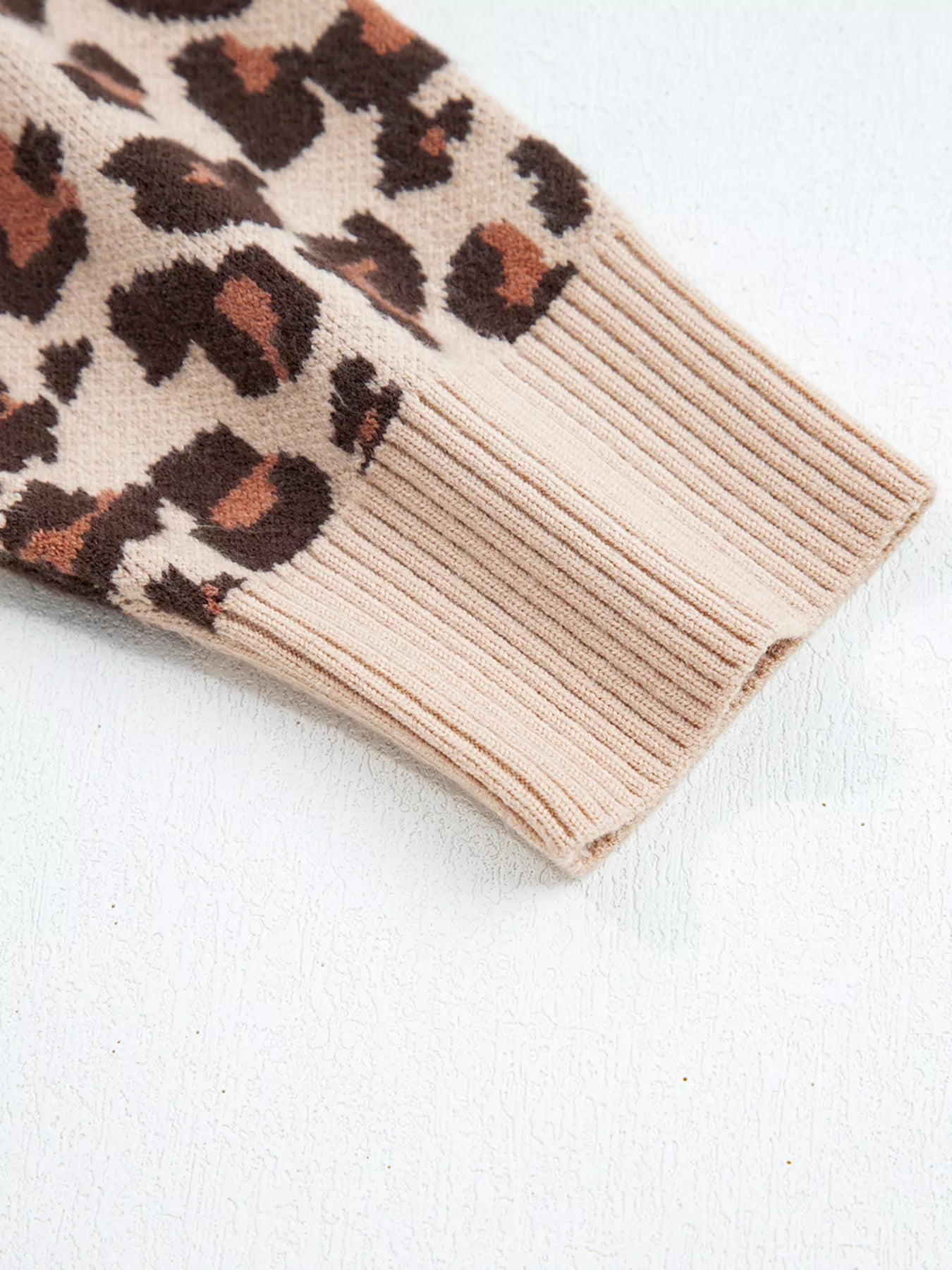 Leopard Print High Neck Shift Mini Sweater Dress OutfitFlow