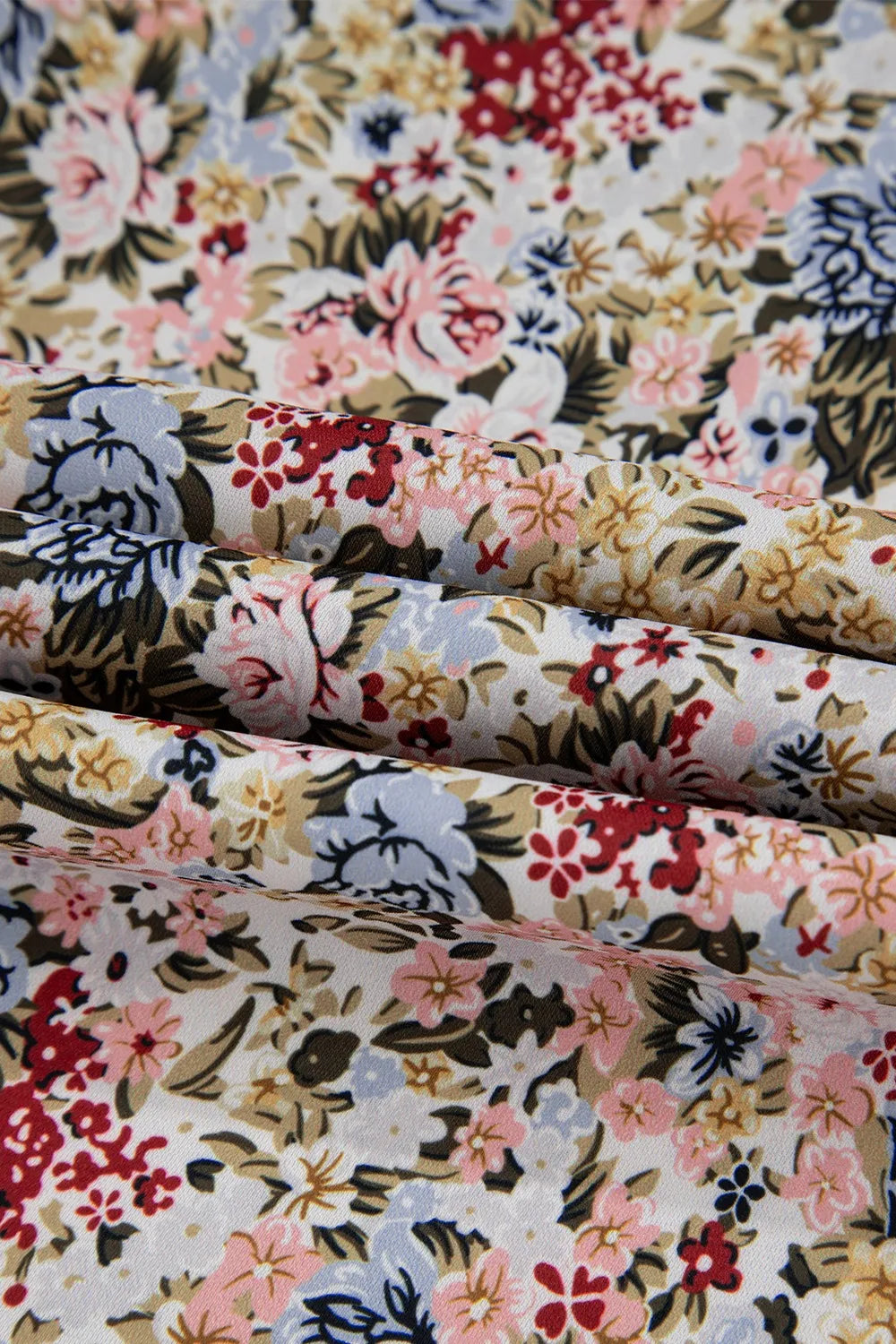 Floral Print Ruffle Cap Sleeve Blouse OutfitFlow