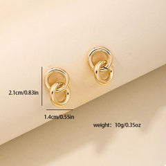 Interlocked Chain Link Stud Earrings OutfitFlow