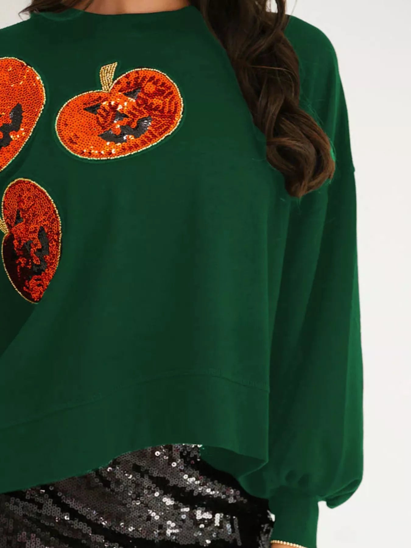 Halloween Pumpkin Round Neck Sweatshirt OutfitFlow
