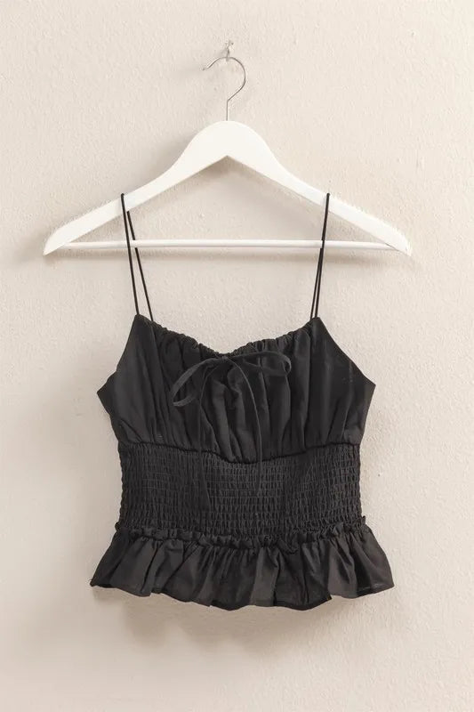HYFVE Poplin Smocked Waist Summery Cami Top OutfitFlow