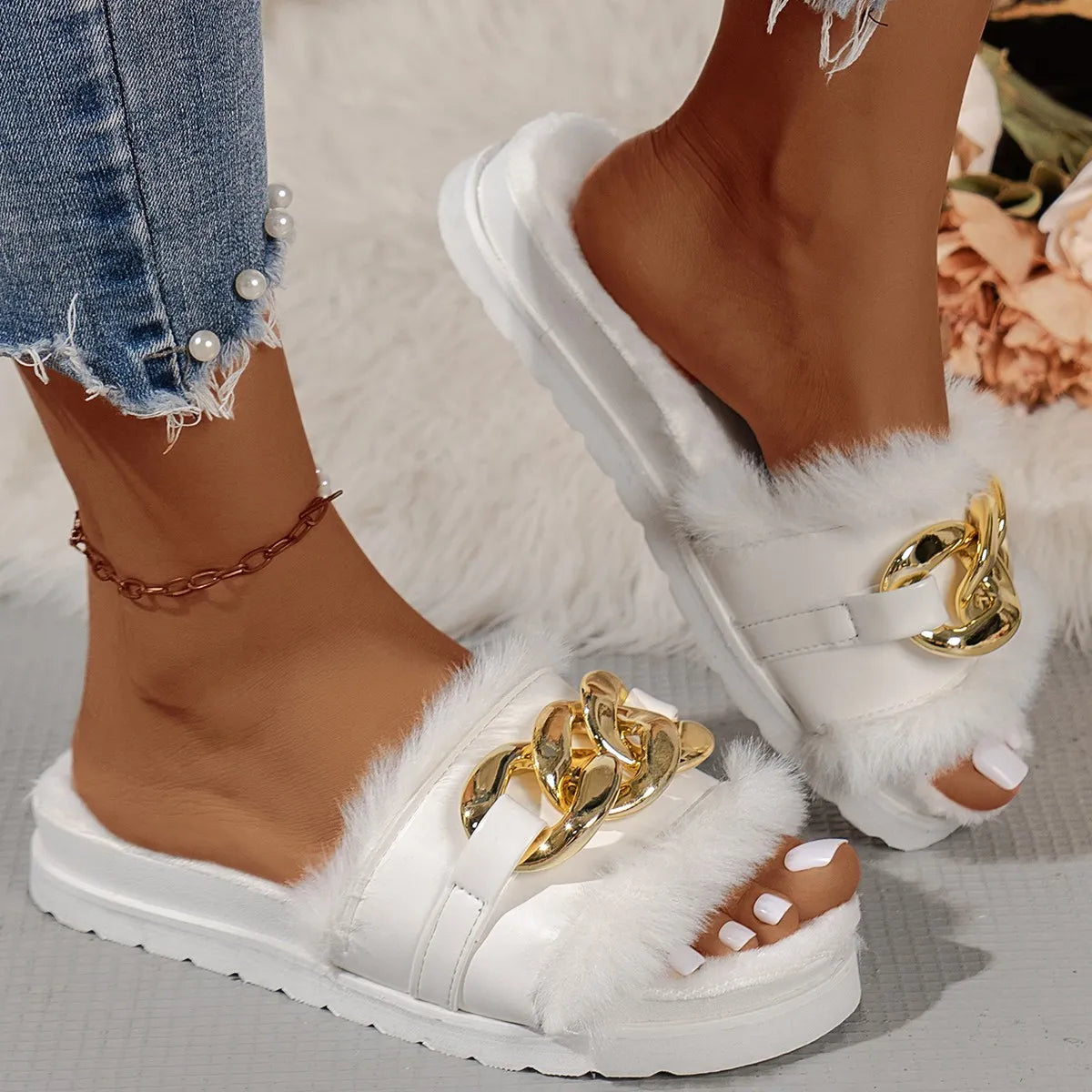 Open Toe Platform Sandals White OutfitFlow