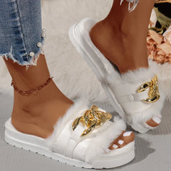 Open Toe Platform Sandals White OutfitFlow