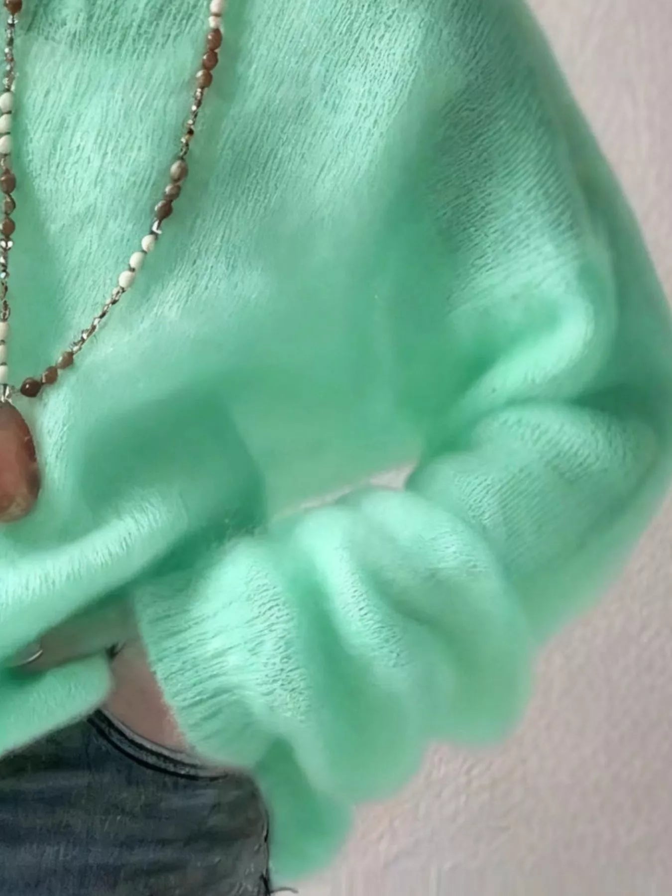 V-Neck Dropped Shoulder Sweater OutfitFlow