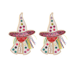 Witch Rhinestone Alloy Earrings Multicolor One Size OutfitFlow