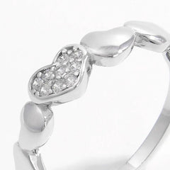 925 Sterling Silver Inlaid Zircon Heart Ring OutfitFlow