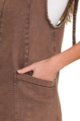 Zenana Washed Adjustable Strap Denim Overall Dress OutfitFlow