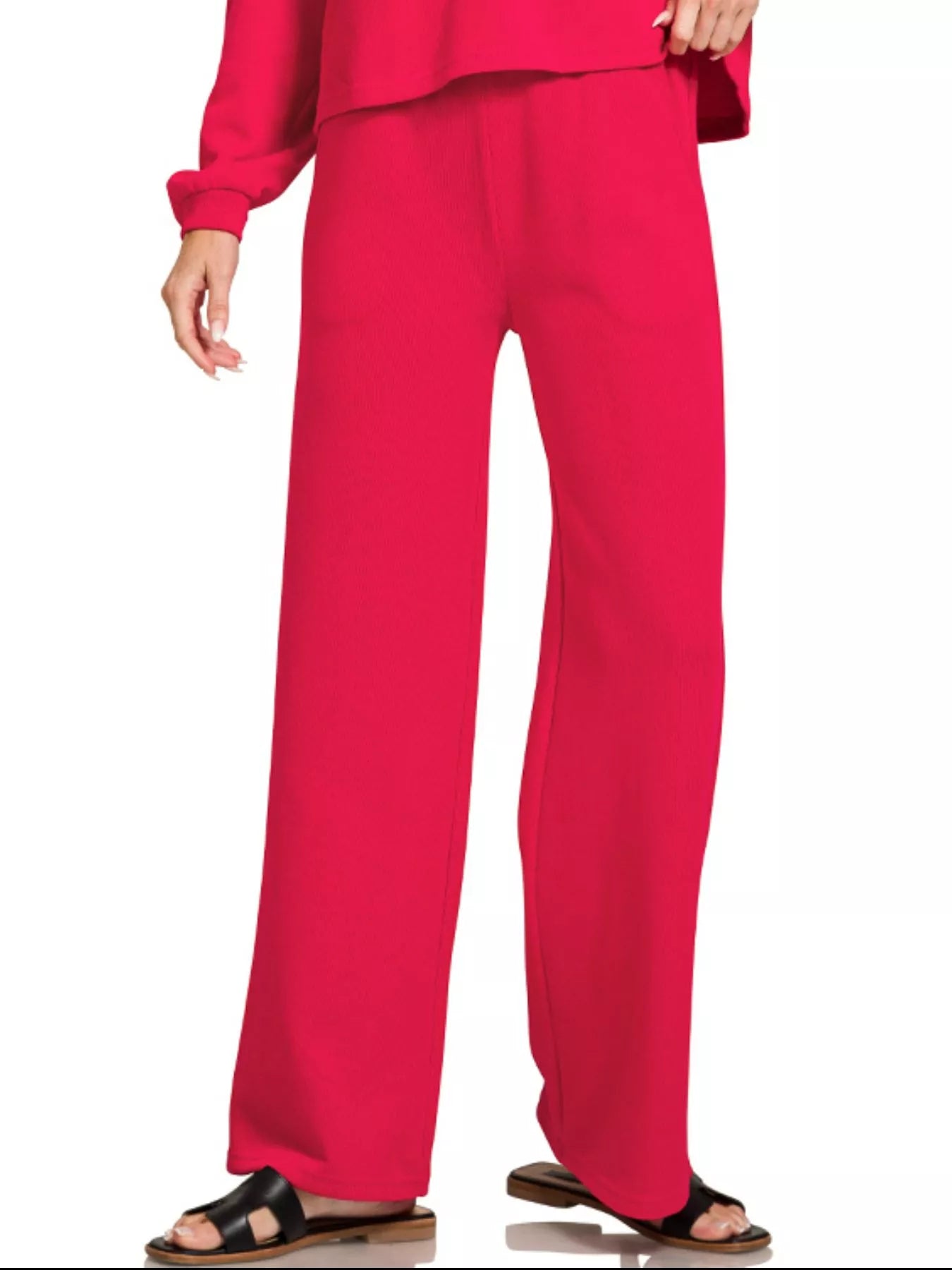 Zenana French Rib Pullover and Pants Set OutfitFlow