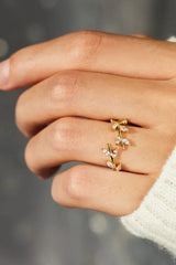 925 Sterling Silver Leaf Open Ring OutfitFlow