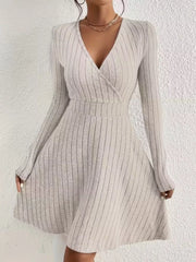 Ribbed Knit Wrap Mini Dress OutfitFlow