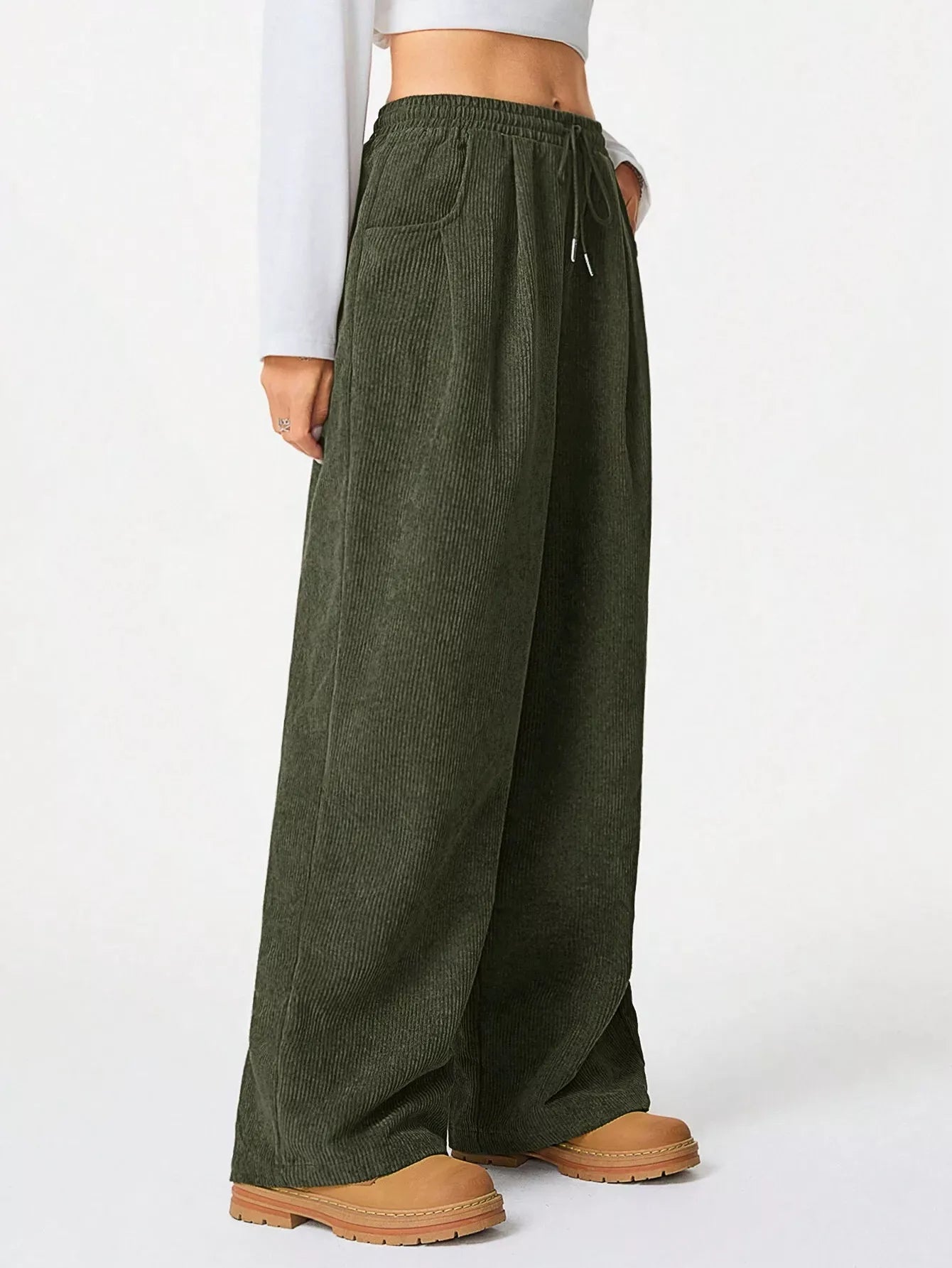 Corduroy Wide Leg Pants OutfitFlow