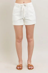Judy Blue Full Size High Waist Cuff Denim Shorts Plus Size OutfitFlow