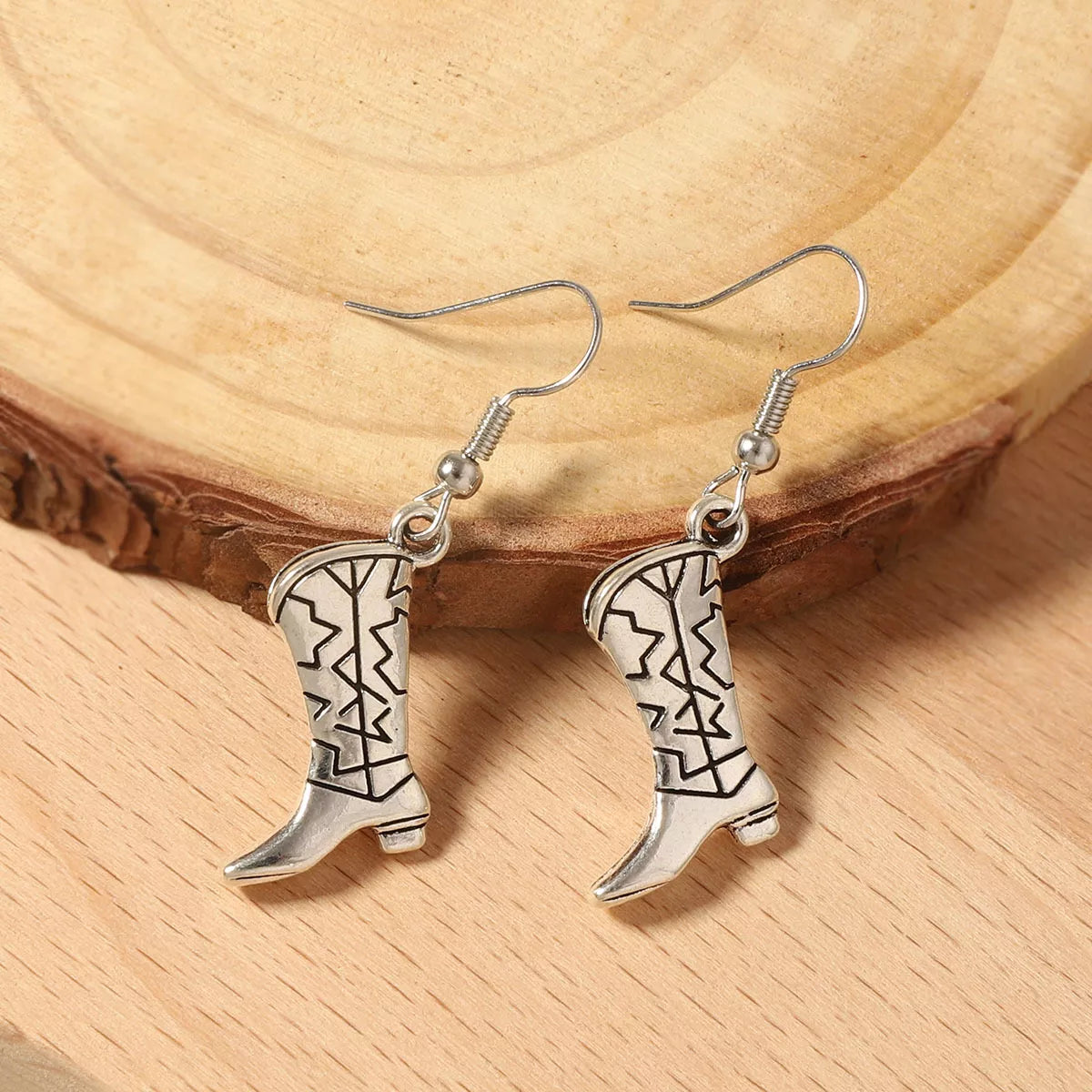 Western Cowboy Boot Dangle Earrings Style B onesize OutfitFlow