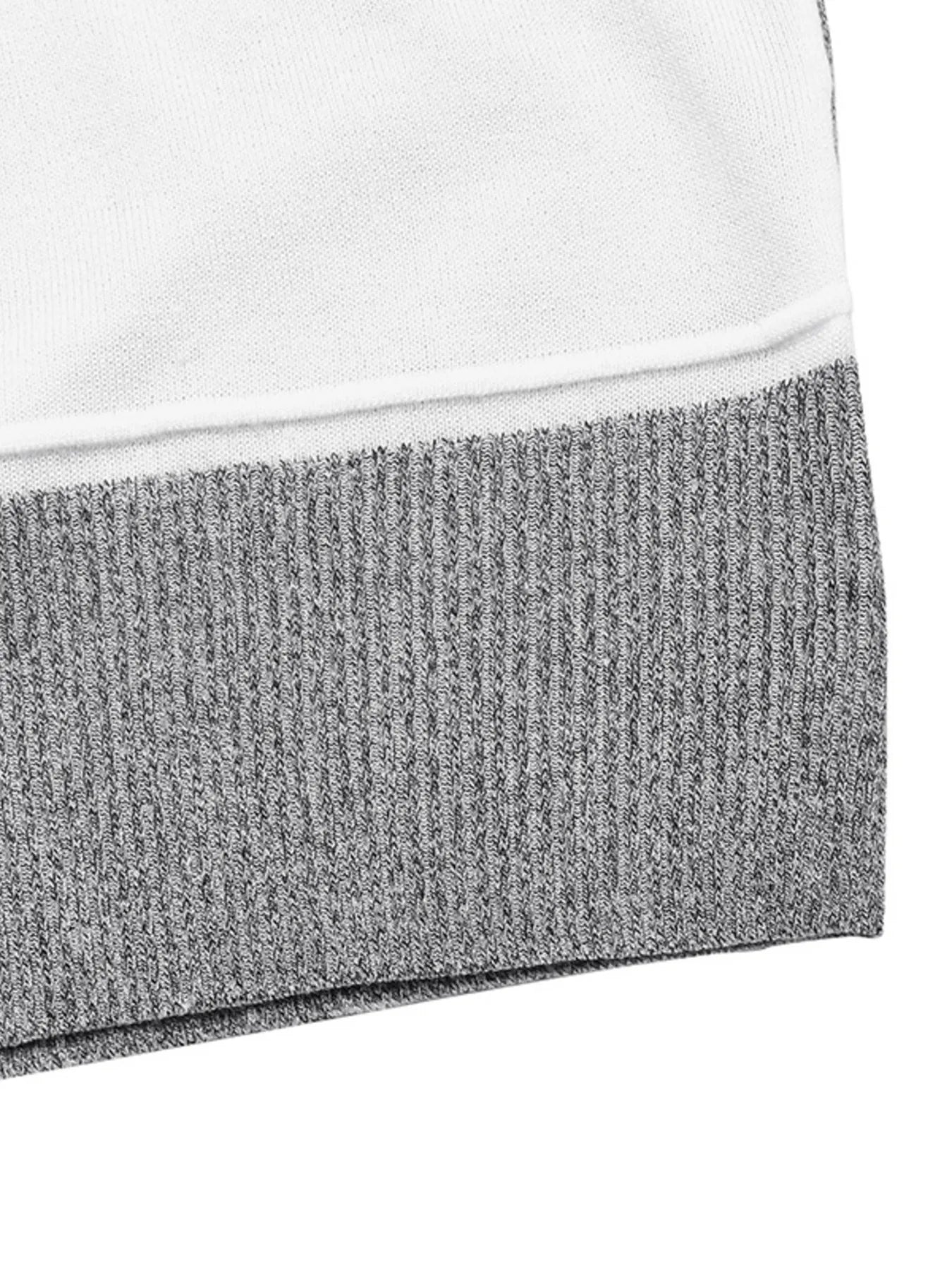 Color Block Knit Long Sleeve Sweater OutfitFlow