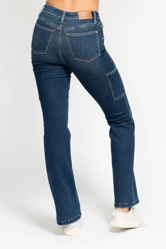 Judy Blue Full Size High Waist Cargo Bootcut Jeans Plus Size OutfitFlow