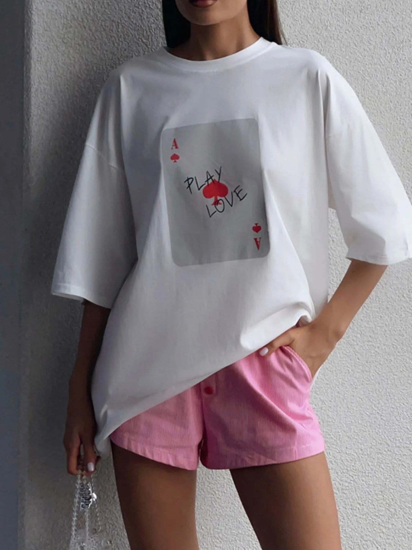 Graphic Round Neck Half Sleeve T-Shirt OutfitFlow