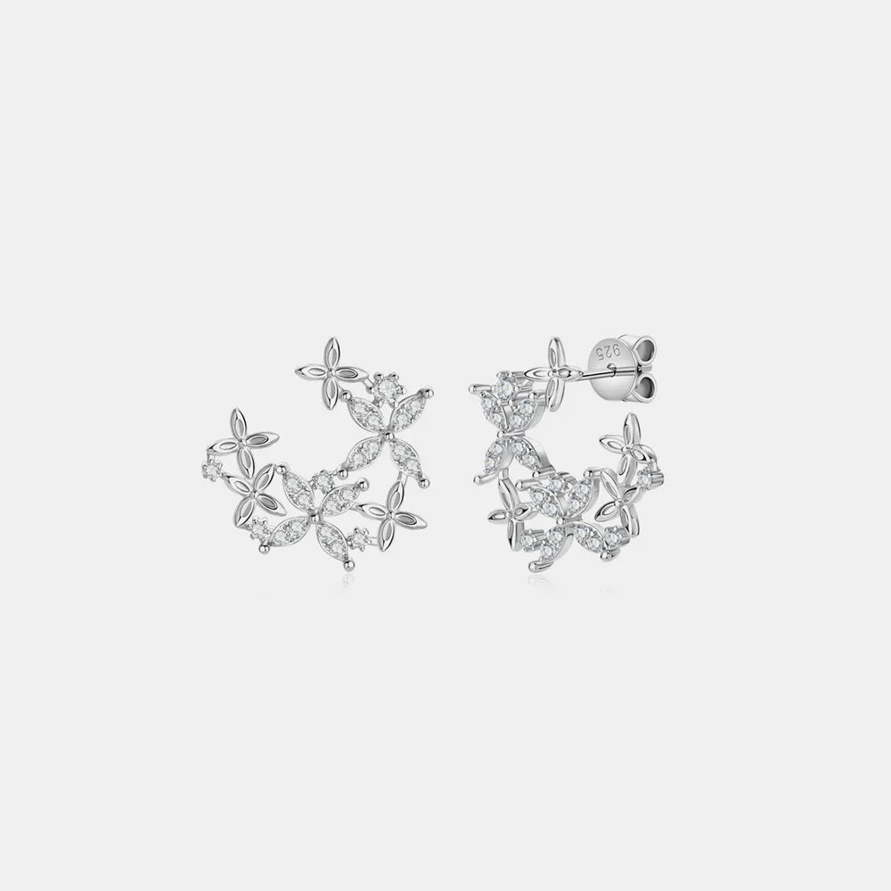 925 Sterling Silver Moissanite Lucky Clover Earrings OutfitFlow