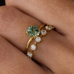 1 Carat Moissanite 925 Sterling Silver 2pcs Ring Set OutfitFlow