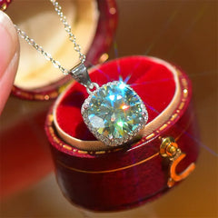 5 Carat Moissanite 925 Sterling Silver Pendant Necklace OutfitFlow