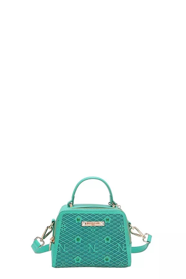 Nicole Lee USA Vegan Geometric Pattern Structured Handbag Trendsi