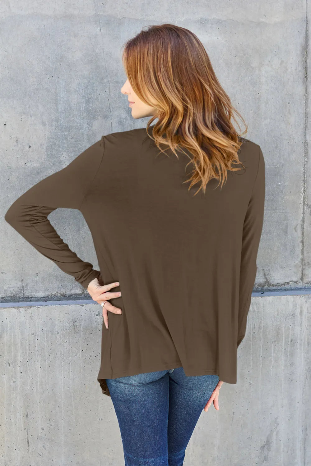 Basic Bae Full Size Open Front Long Sleeve Cardigan OutfitFlow
