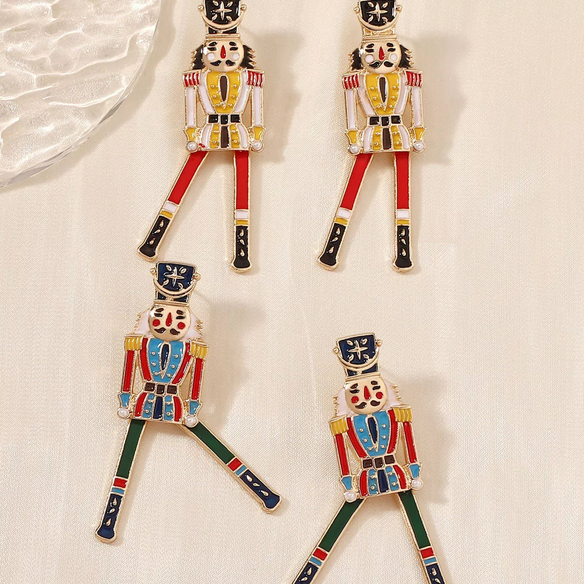 Christmas 18K Gold-Plated Nutcracker Soldier Earrings OutfitFlow