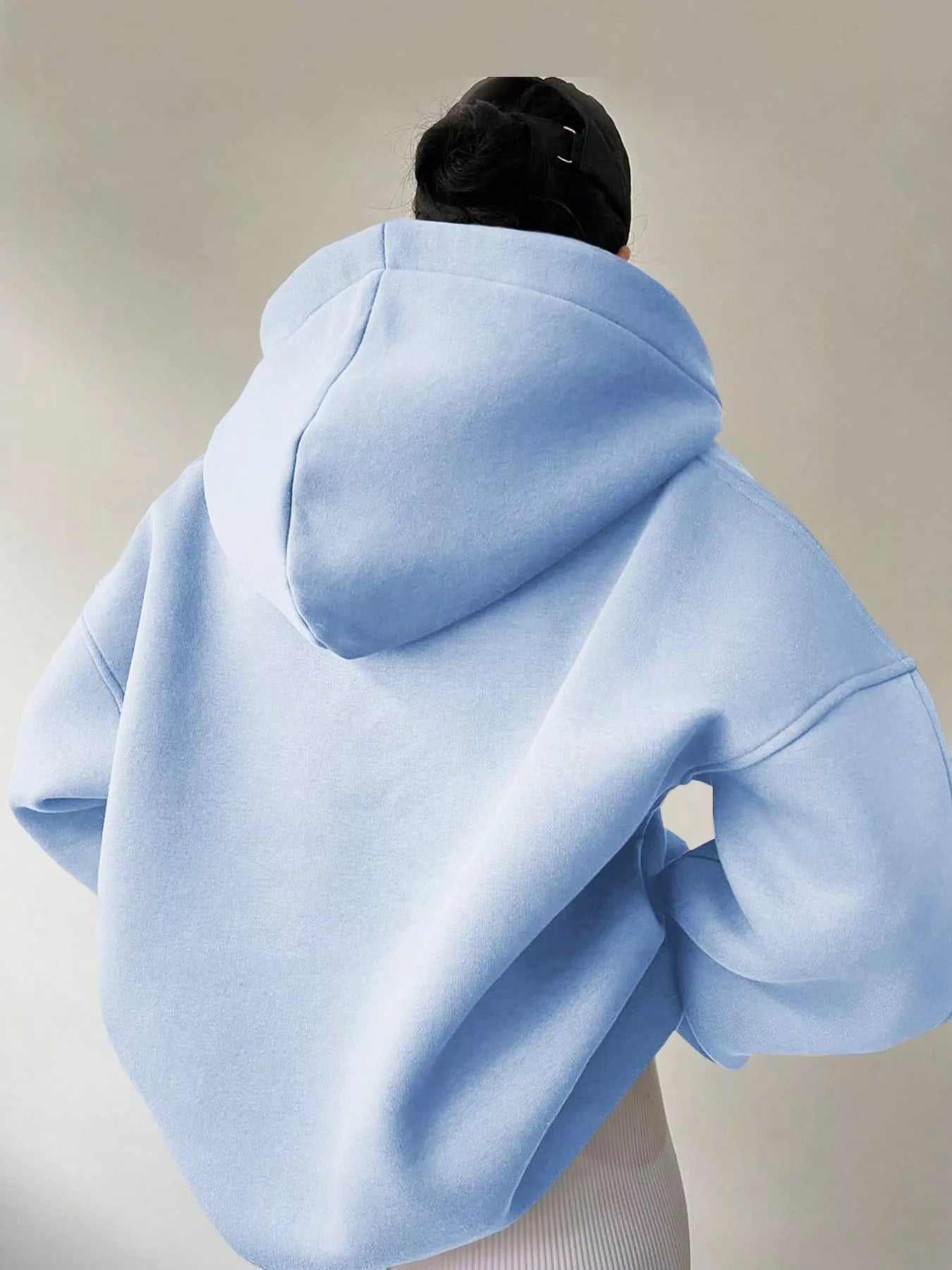 Dropped Shoulder Long Sleeve Sweatshirt OutfitFlow