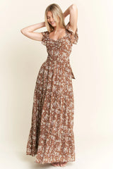 Jade By Jane Ruffle Sleeve Tiered Maxi Dress OutfitFlow