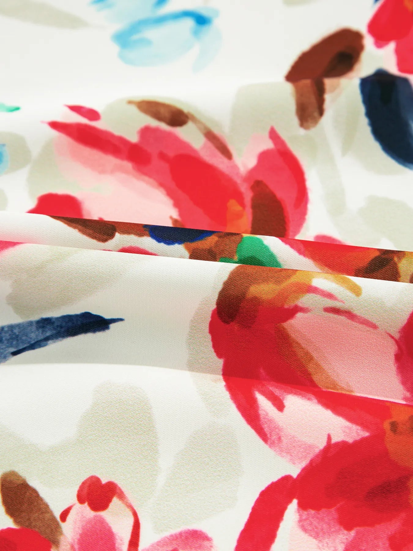 Floral Print Puffy Half Sleeve Blouse OutfitFlow