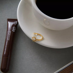 18K Gold-Plated Zircon Sun Bypass Ring OutfitFlow