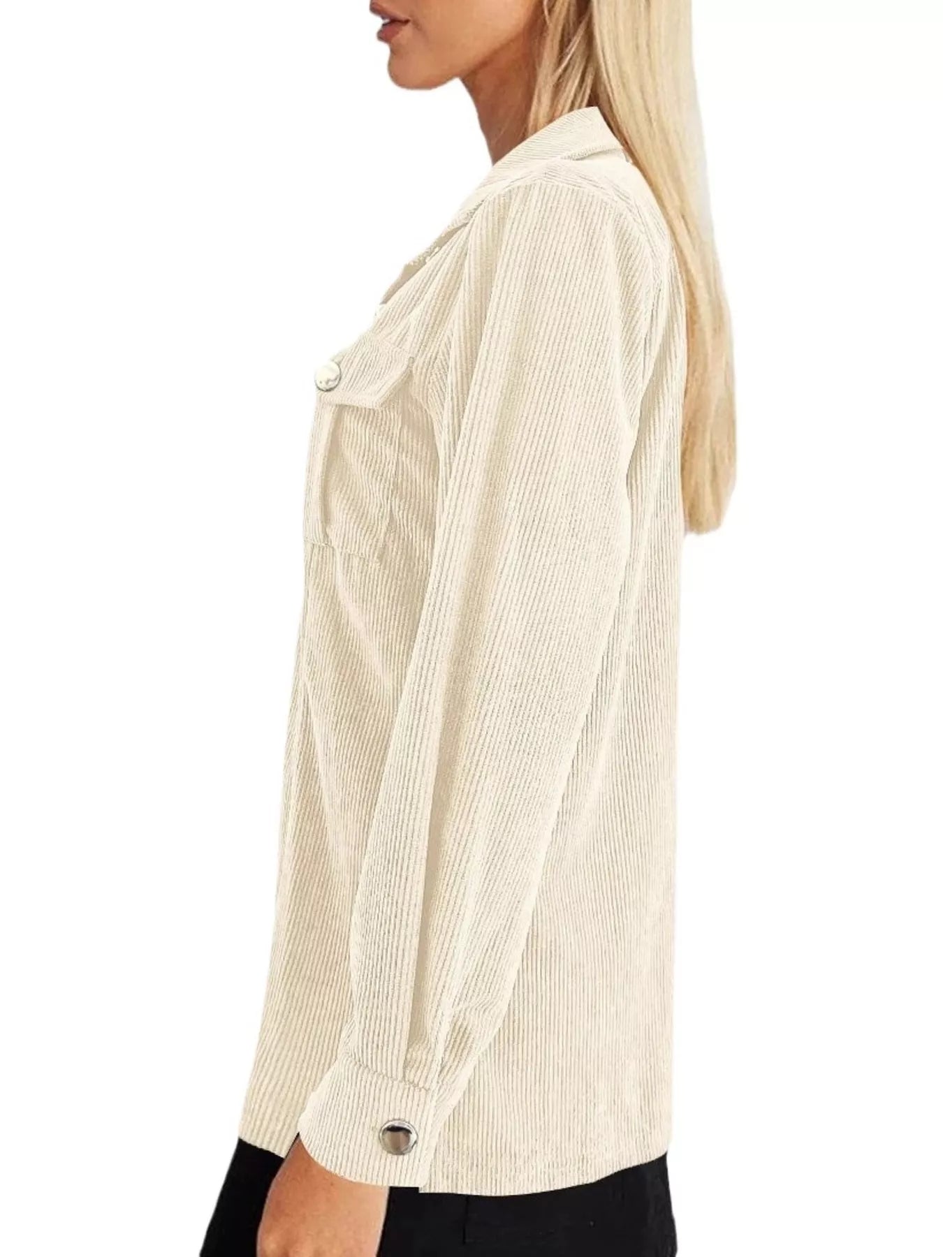 Corduroy Button-Down Jacket OutfitFlow