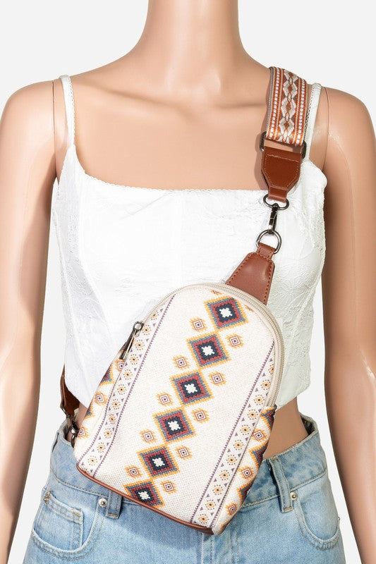 Outfit Flow - Fame Geometric Wide Strap Crossbody Bag