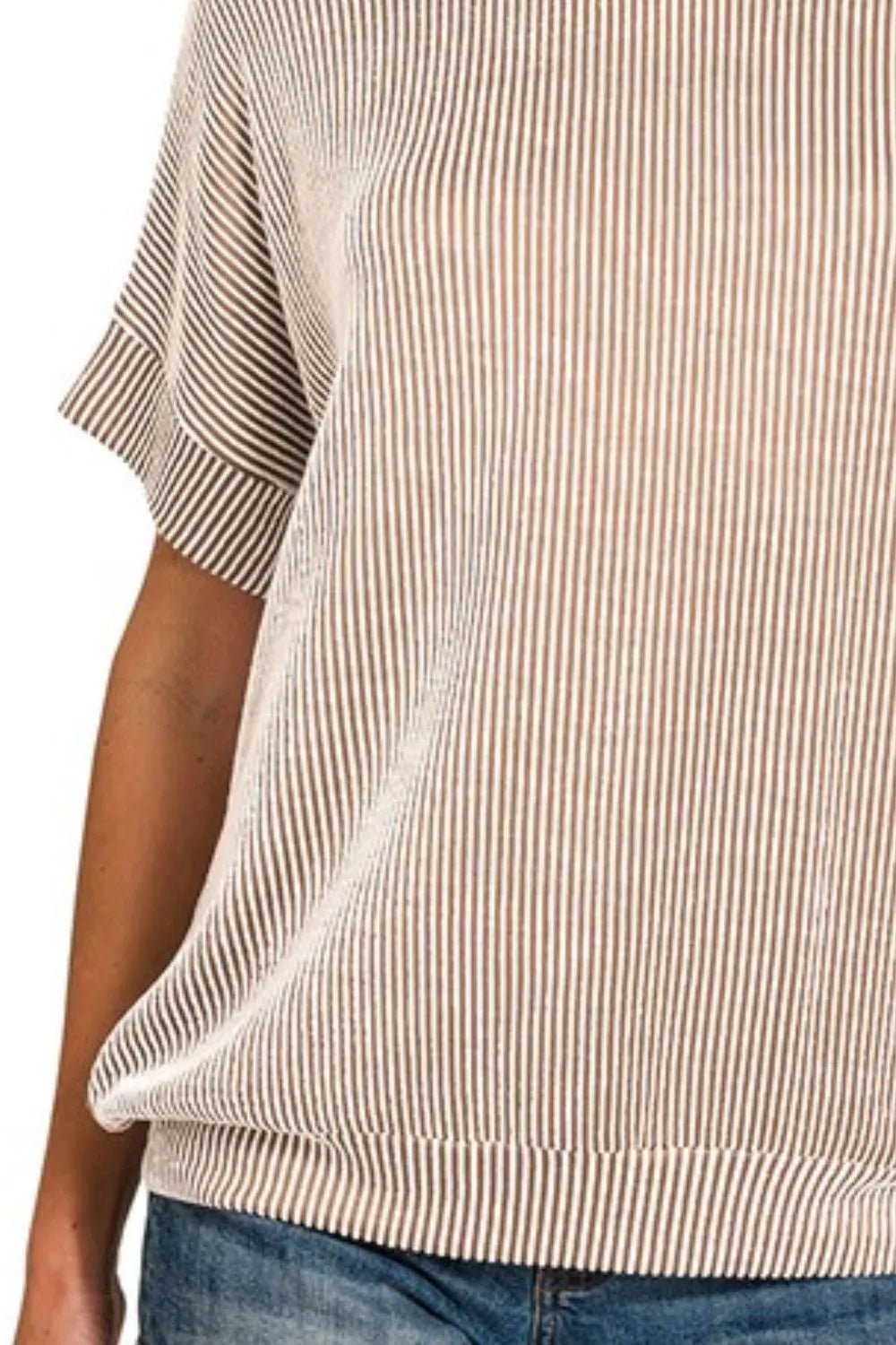 Zenana Corded Rib Short Sleeve T-Shirt OutfitFlow