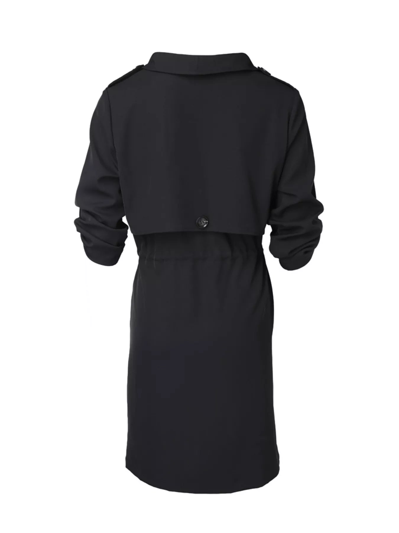 Drape Collar Lightweight Trench Coat OutfitFlow