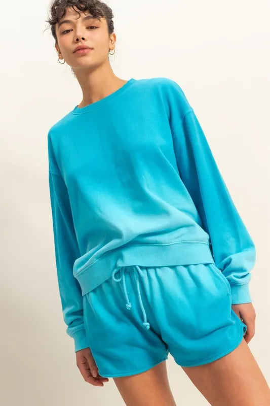 HYFVE Dip Dye Long Sleeve Sweatshirt OutfitFlow