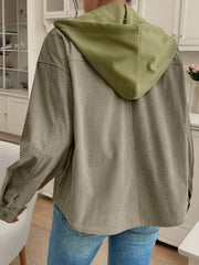 Thermal Knit Textured Hooded Jacket OutfitFlow