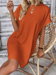 Short Sleeve Mini Tee Dress with Pockets OutfitFlow