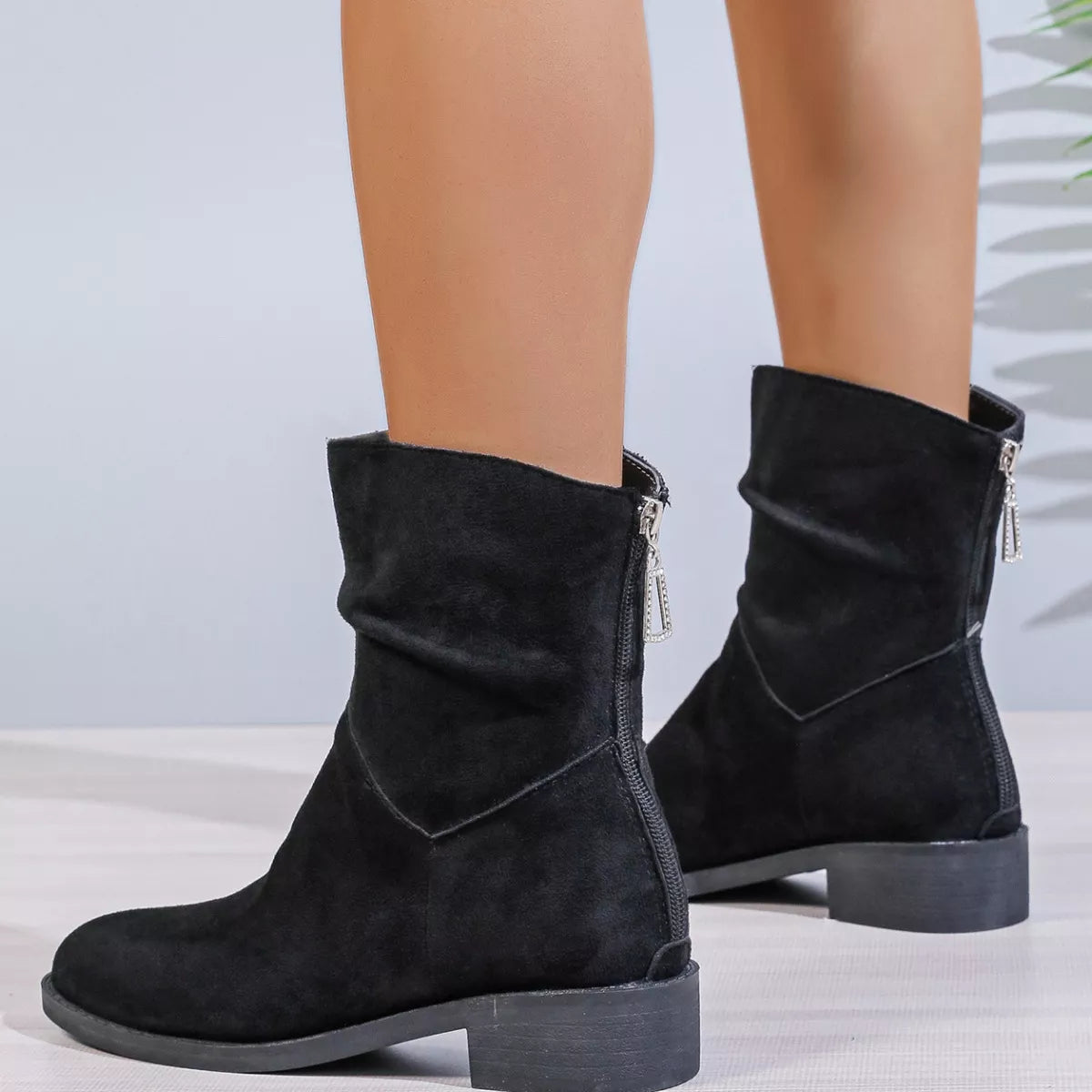 Point Toe Block Heels Boots OutfitFlow