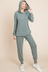 Outfit Flow - Super Lady Full Size Long Sleeve Hoodie and Tied Pants Set