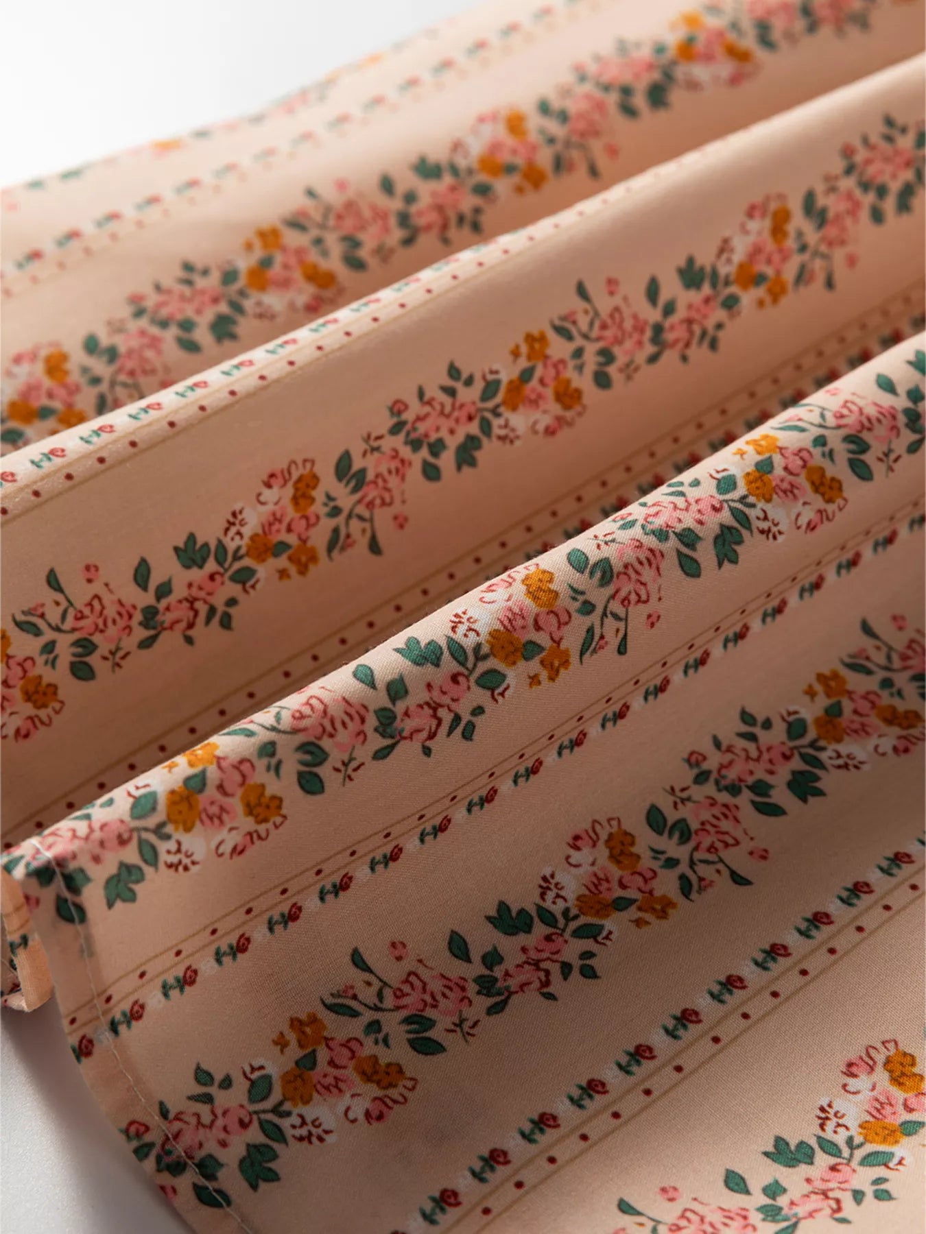 Floral Print Bow Lace Patchwork Long Sleeve Loose Mini Dress Trendsi