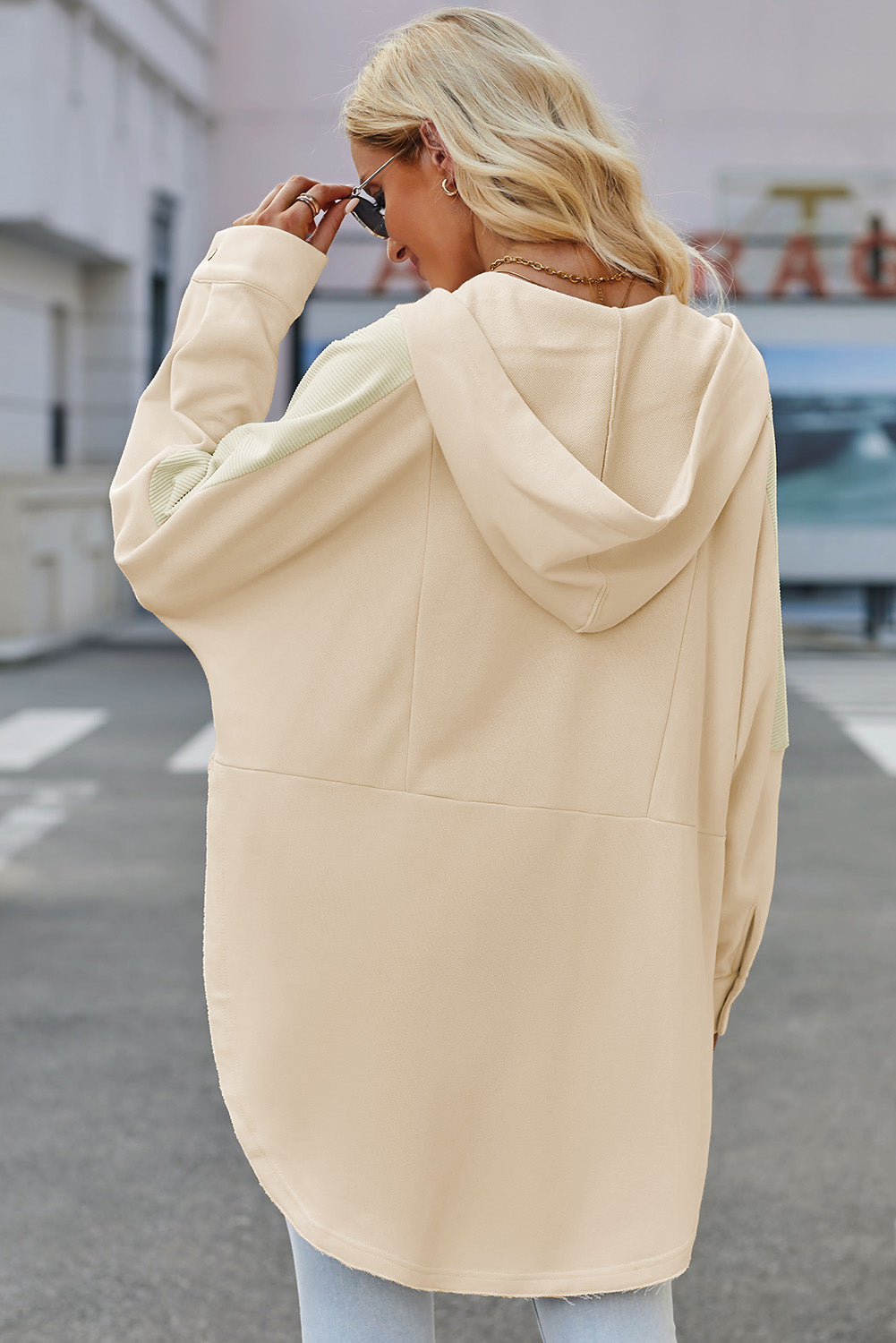 Outfit Flow - Long Sleeve Buttoned Hoodie with Pockets