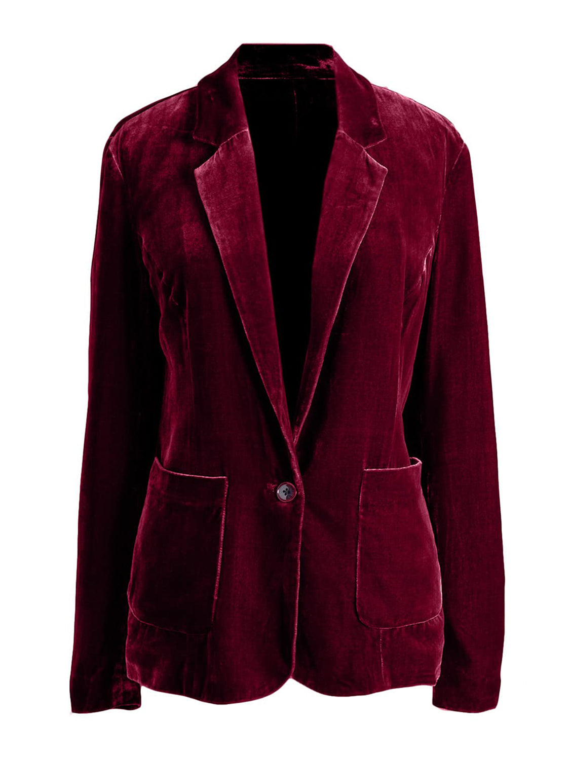 Pocketed Button Up Lapel Collar Blazer OutfitFlow