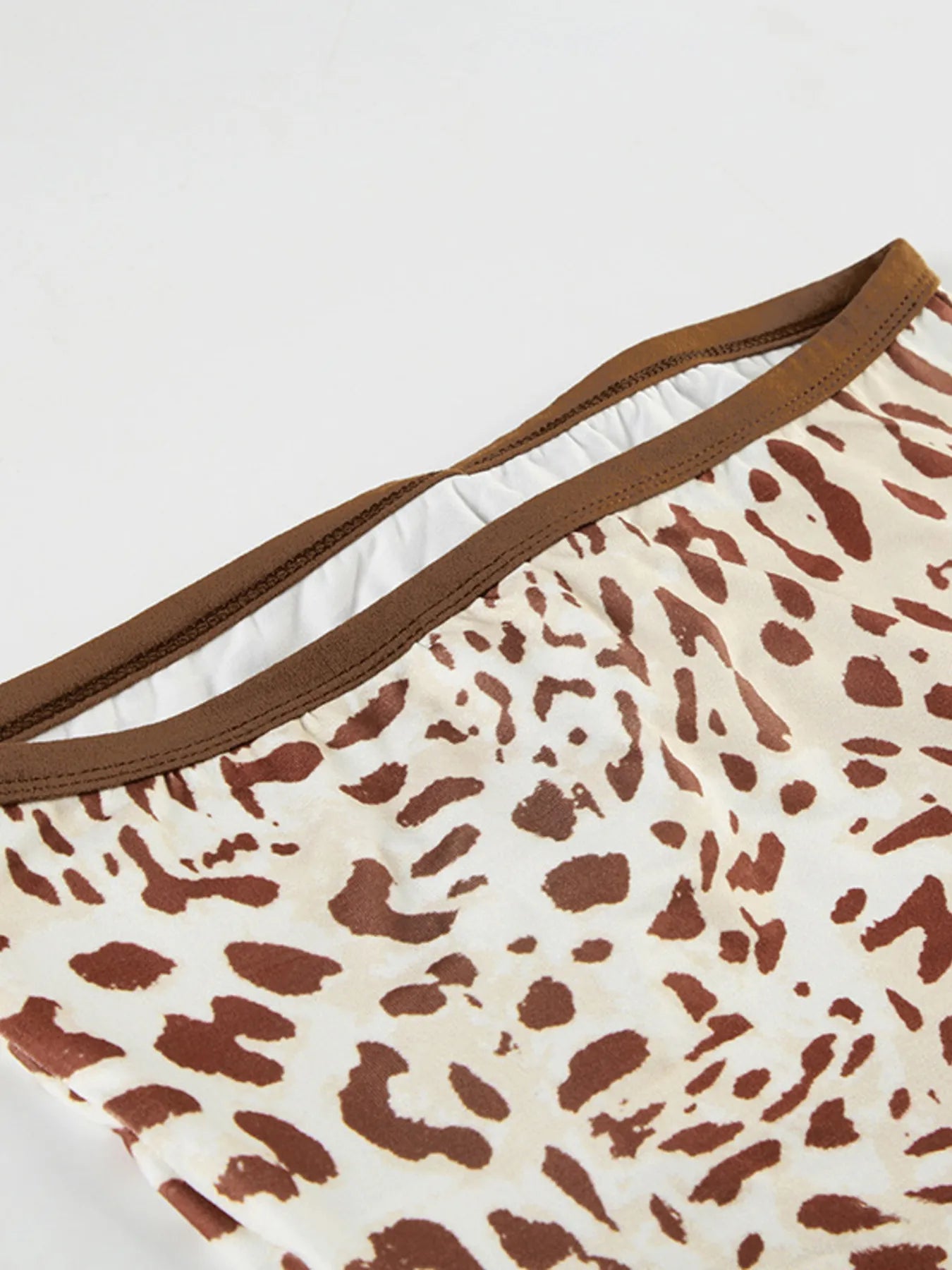 Leopard Print Strapless Top and Skirt Two-Piece Set OutfitFlow