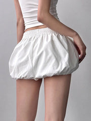 Elastic Waistband Bubble Shorts OutfitFlow